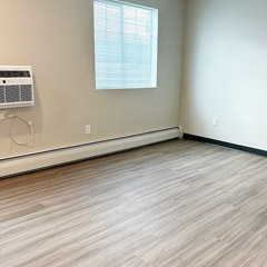 Broadway Circle apartment living room area