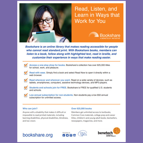 Bookshare: Read Your Way Ebooks for People with Reading Barriers
